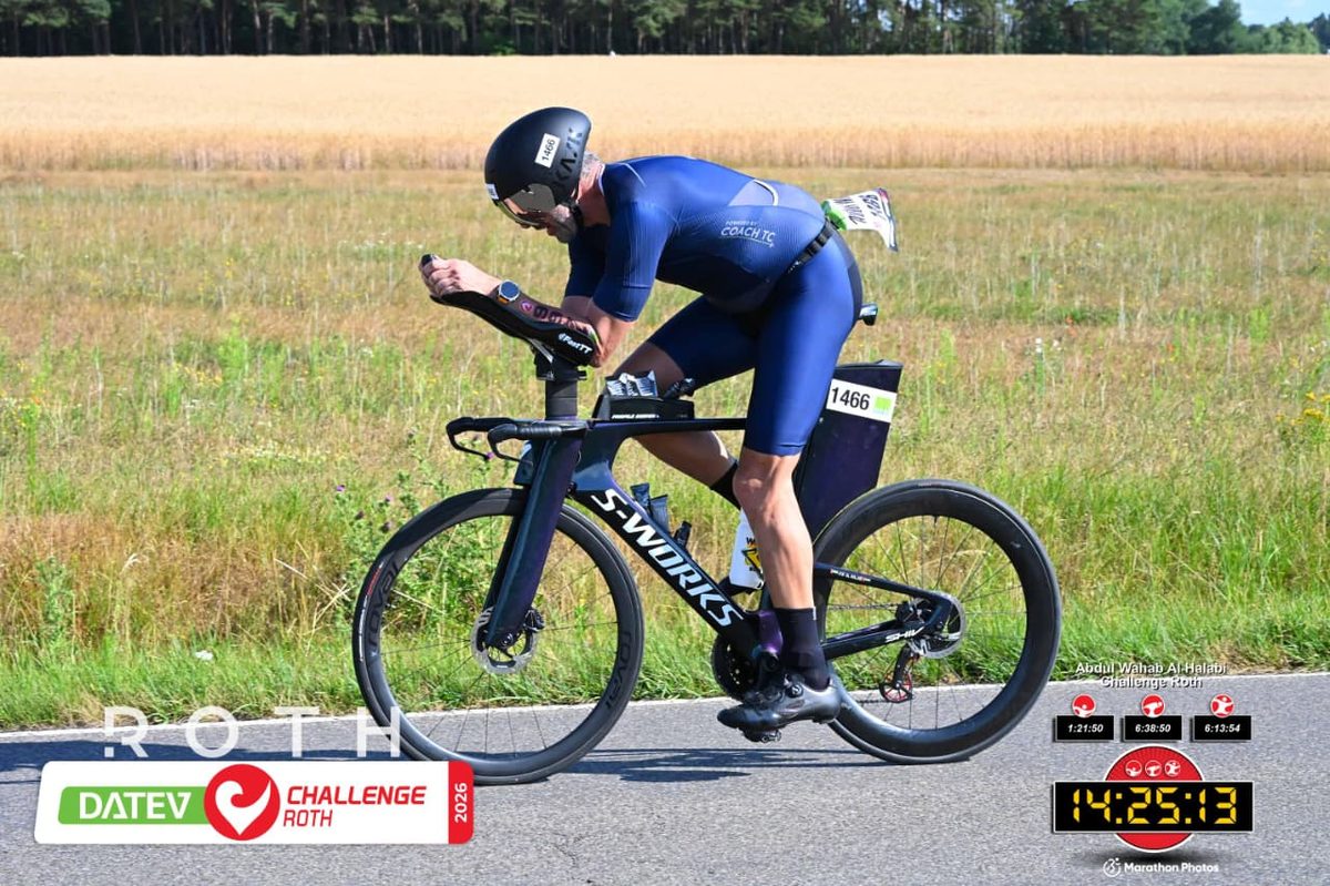 Coached athlete on the bike leg at Challenge Roth